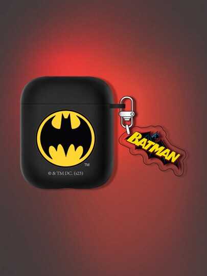 Batman X ROMWE 1pc Personalized Black Cartoon Graphic Earphone Cover