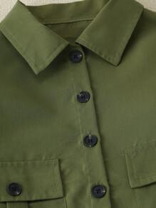 Conjunto De Dos Piezas De Estilo Utilitario Para Niñas Adolescentes De Primavera/otoño
