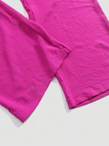 腰部鏤空吊帶連體褲 - 玫紅色 - 查看 5