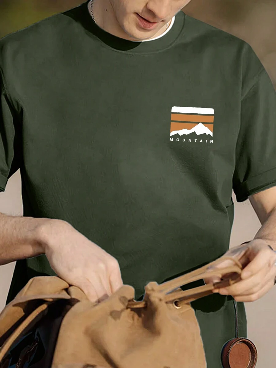 Men Letter Graphic Tee