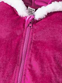 Baby Girls' Hooded Jacket With Fringe And Flared Pants, 2pcs/Set For Fall/Winter - Hot Pink - View 4