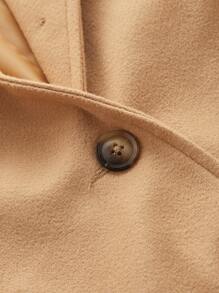 SHEIN EZwear 女士駝色編織羊毛外套 - 駝色 - 查看 9