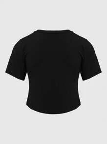 Blusa Silk Abacaxi - 黑色 - 查看 2