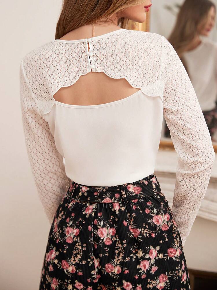 Hollow Out Design Long Sleeve Shirt