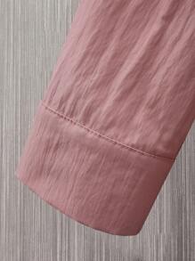 Calvornis Camisa Para Hombre De Manga Larga Abotonada Y De Color Sólido - Rosa - Ver 6