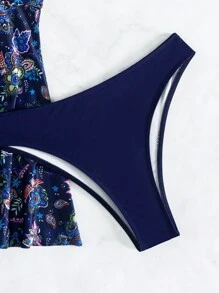 SHEIN Swim Của phụ nữ Paisley In Halter Neck Áo bikini Và Đáy Lễ hội hóa trang - Nhiều màu - Xem 7