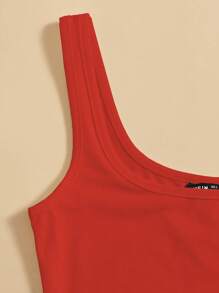 SHEIN Unity Top corto de cuello redondo para ropa de Año Nuevo - Rojo - Ver 5