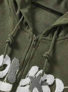 StreetHx Áo hoodie dài tay in chữ, có khóa kéo, thích hợp cho lễ tốt nghiệp, tựu trường, lễ tốt nghiệp, giáo viên nữ, áo nỉ mùa thu tựu trường. - xanh quân đội - Xem 4