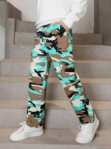 Tween-Jungen Neu eingetroffen Lässige Camouflage Cargo Jeans