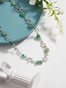 ROMWE Fairycore 女士星星細節頸鏈 - 綠色 - 查看 4