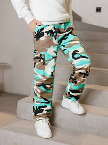Tween-Jungen Neu eingetroffen Lässige Camouflage Cargo Jeans