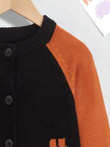 SHEIN Boys' Color Block Cardigan