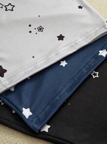 Women's Star Printed Pajama Set, 3pcs - Multicolor - View 5