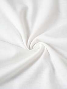 SHEIN Essnce Của phụ nữ Tim In hoa Báo Vòng cổ Áo thun - trắng - Xem 5