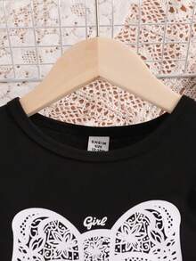 嬰兒女裝大蝴蝶結印花裙,適合小淑女 - 黑與白 - 查看 5