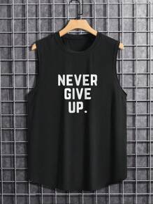 Manfinity LEGND Men Slogan Graphic Tank Top - Black - View 6