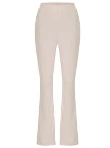 SHEIN Privé Solid Flare Leg Pants - Apricot - View 1