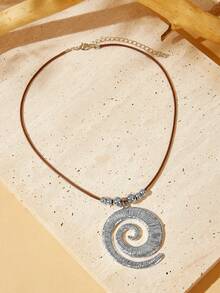 SHEIN VCAY 1pc Simple & Fashionable Necklace - Silver - View 6