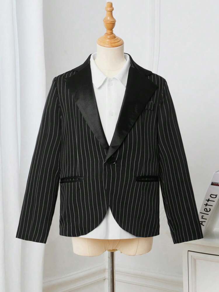 Boys' Striped Gentleman Style Coat
