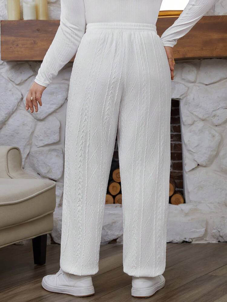 Women'S Plus Size Embroidered Textured Sweatpants