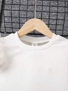 SHEIN 女孩拼布毛茸茸長袖上衣和喇叭褲套裝 - 彩色 - 查看 3