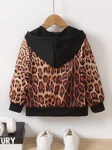 男童休閒帽t拉鍊圖形印花長袖夾克 - 彩色 - 查看 2