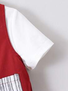 SHEIN 3pcs/Set Young Boys' Gentleman Elegant Casual School Style Vest, T-Shirt And Shorts