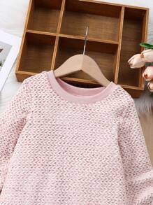 SHEIN 秋冬女孩休閒連身裙 - 粉色 - 查看 5