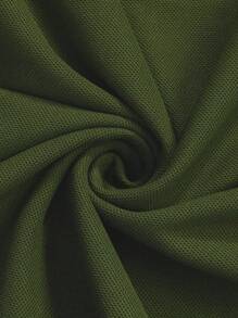 Manfinity Homme Nam Plus Chất rắn Áo polo - xanh quân đội - Xem 5