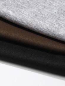 SHEIN Unity 3pcs Elastic Waistband Pants - Grey - View 5