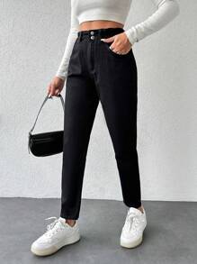 SHEIN PETITE 女性錐形牛仔褲