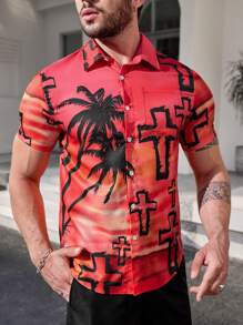 Manfinity RSRT Men's Tropical Print Short Sleeve Shirt - Multicolor - View 5