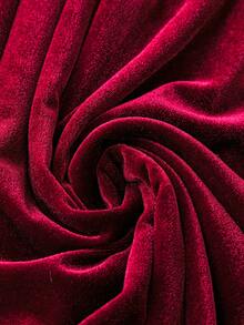 EMERY ROSE 女士大碼純色立領天鵝絨連衣裙 - 酒紅色 - 查看 3