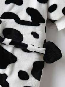 SHEIN Mono con forma de vaca y decoración de cola peluda para bebés niños, ropa de casa - Multicolor - Ver 7