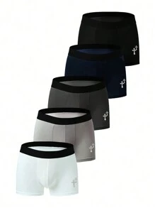 Men's Cross Printed Boxer Briefs (5pcs) - Multicolor - View 1