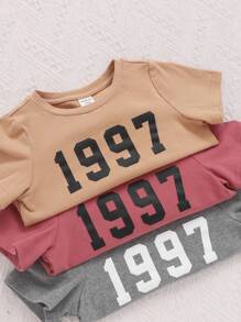 SHEIN 6 Pezzi/set Abiti Casual Per Bambino Con Stampa Digitale, Maglietta A Maniche Corte E Pantaloncini Coordinati - Multicolore - Visualizzare 5