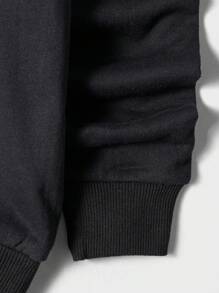 RueChic Men's Astronaut & Letter Printed Hoodie & Tracksuit Set - Black - View 5