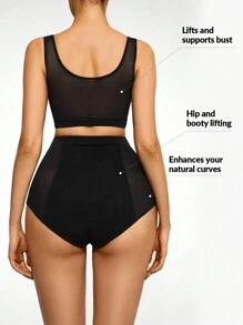 SHEIN Shape Einfarbig hoher Taille, Figurformende Unterwäsche mit Set