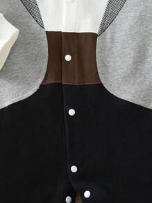 Baby Boy Color Block Bow Front 2 In 1 Jumpsuit - Light Grey - View 5