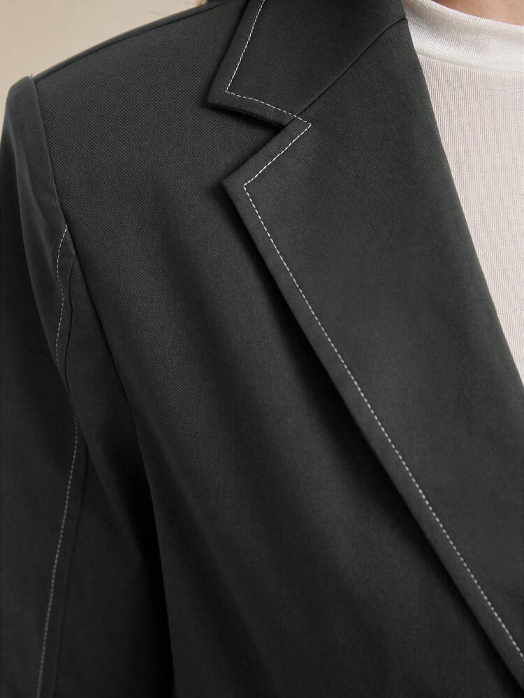Ladies' Lapel Collar Long Sleeve Blazer