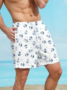 Manfinity Swimmode Męski Spodenki plażowe Z Wzór kotwicy
