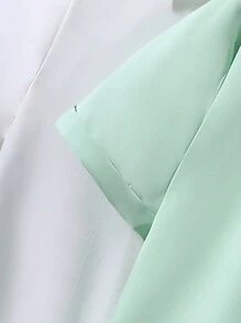 青少年(男孩)休閒基本短袖襯衫,校園風格 - 彩色 - 查看 4