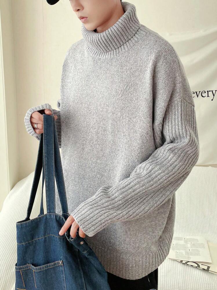 Haut Col Roulé Homme Manches Longues - Sous-vêtement Thermique Coupe Ajustée Uni