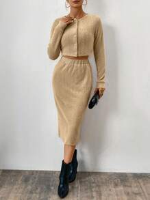 SHEIN Essnce Set Di Due Pezzi Di Base In Pile Da Donna