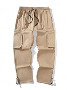 Manfinity Hypemode 男式伞兵工装裤 - 卡其色 - 查看 4