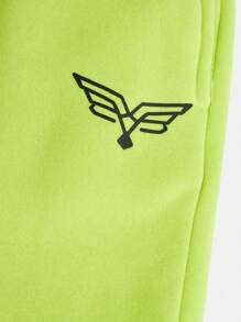 SHEIN Boys' Color-Block Hooded Sportswear And 2 In 1 Pants Outfit Set