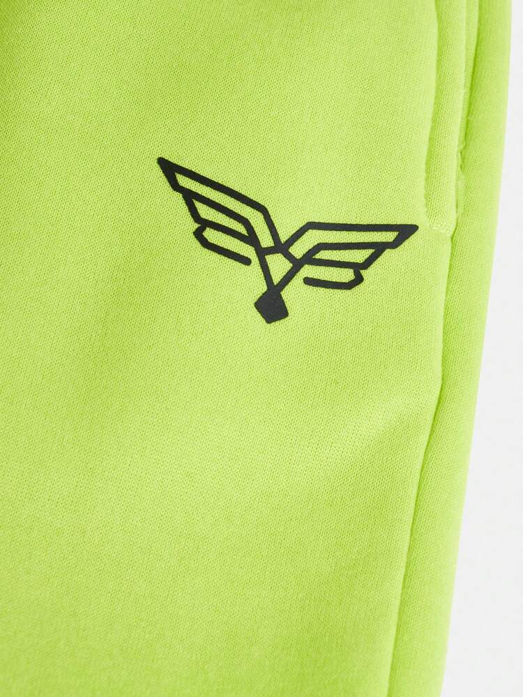 Boys' Color-Block Hooded Sportswear And 2 In 1 Pants Outfit Set