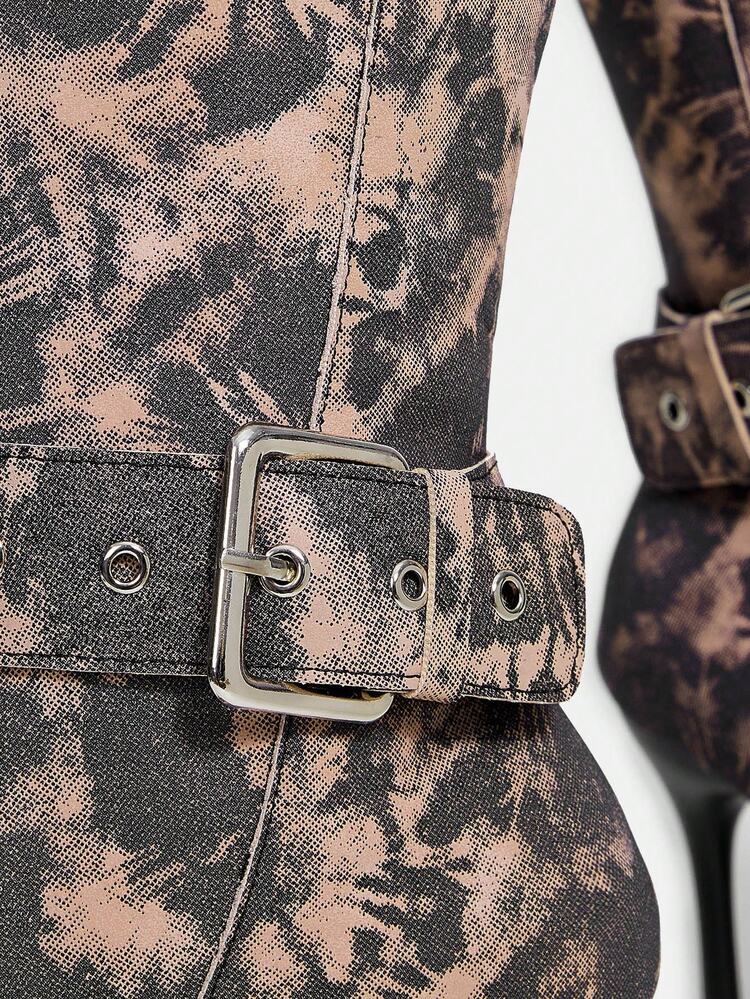 Star & Buckle Decor Knee-High Boots