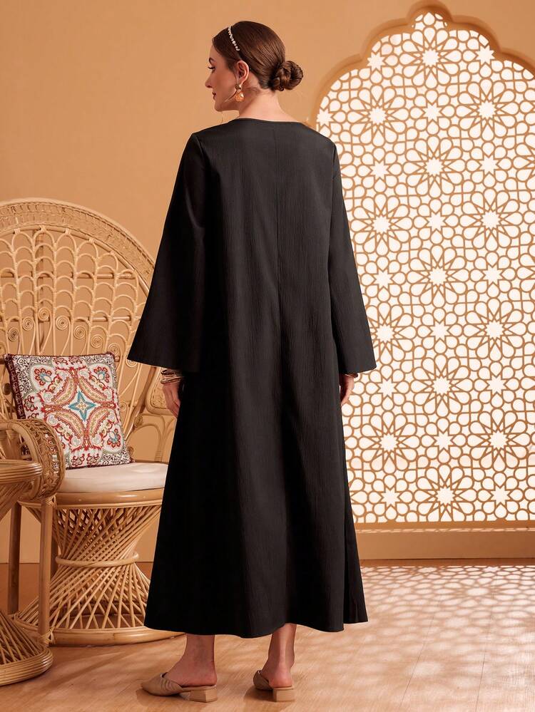 Women'S Floral Print Bell Sleeve Dress