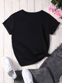 INAWLY Women's Dandelion And Butterfly Pattern Printed Short Sleeve T-Shirt Graphic Tees Women Tops